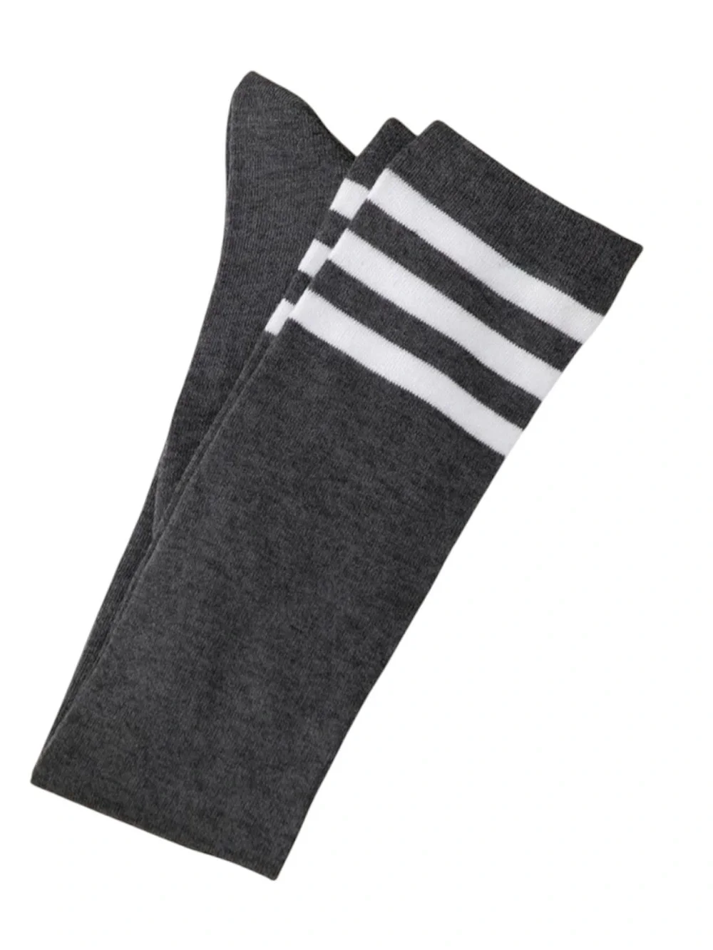 Y2K Dark gray & white Striped Thigh High Socks